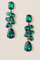 Francesca Inchess Agatha Crystal Statement Earrings In Emerald - Emerald