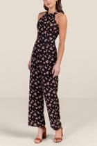 Francesca's Caroline Scalloped Edge Jumpsuit - Black