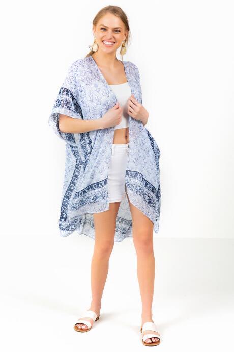 Francesca Inchess Wendy Mandala Kimono - Navy