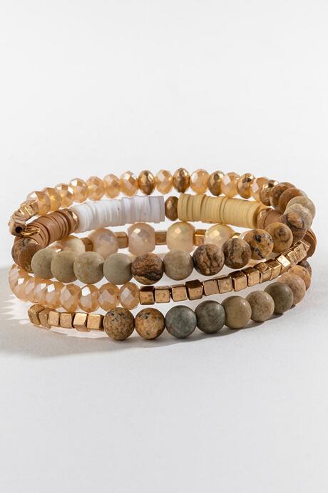 Francesca's Sutton Semi Precious Coil Bracelet - Brown