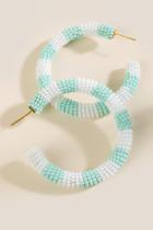 Francesca's Demi Colorblocked Seed Bead Hoops - Mint