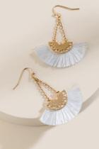 Francesca's Miranda Chain Tassel Earrings - White