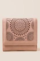 Francesca's Cara Perforated Trifold Wallet - Rose