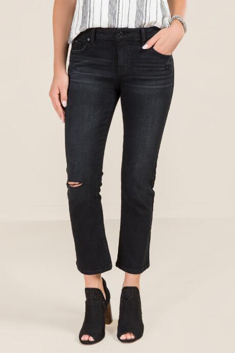 Francesca's Harper Heritage Mid Rise Black Boot Cut Jeans - Black