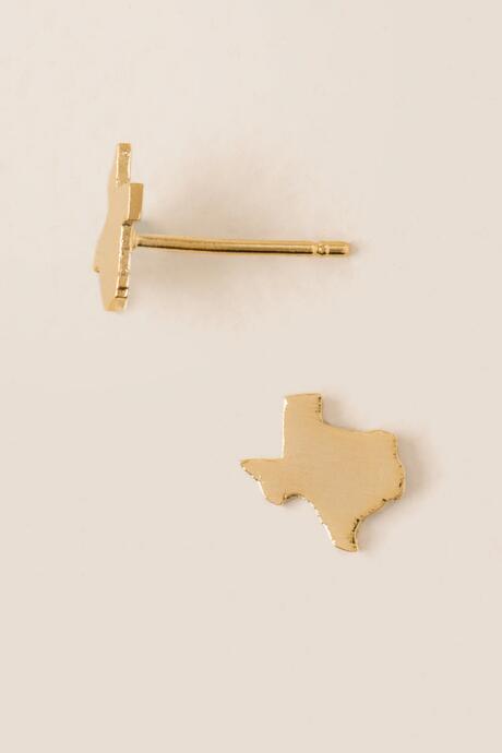 Francesca's Texas Brass Stud Earring - Gold