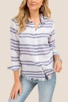 Francesca Inchess Everly Striped Button Down - Ivory