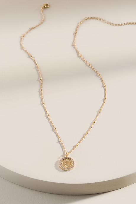 Francesca's Candice Religious Coin Pendant Necklace - Gold