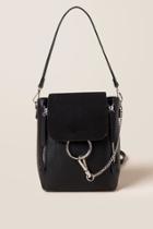 Francesca's Hazel Circle & Chain Mini Flap Convertible Backpack - Black