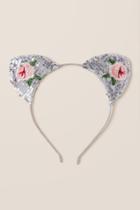 Francesca's Katelynn Sequin Embroidered Cat Ears - Silver