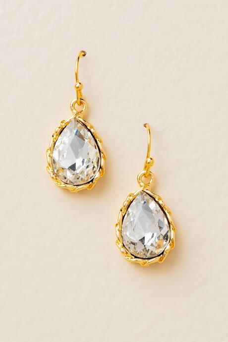 Francesca's Ravenna Teardrop Earrings - Crystal