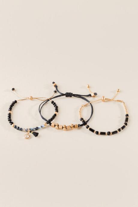 Francesca's Aliana Pull Tie Bracelets - Black