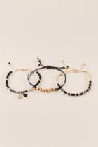 Francesca's Aliana Pull Tie Bracelets - Black