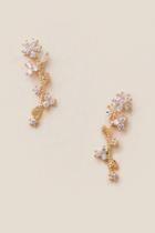 Francesca Inchess Kaiya Flower Crawler Earrings - Crystal