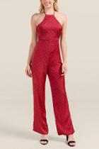 Francesca Inchess Alia Paisley Open Back Jumpsuit - Red