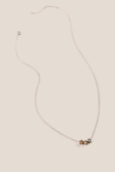 Francesca's Eliza Three Star Sterling Necklace - Mixed Plating