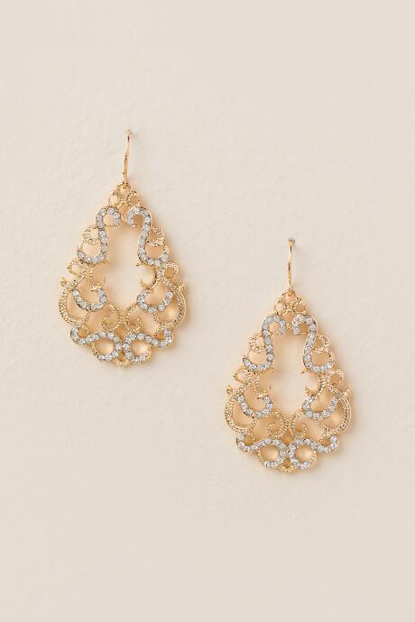 Francesca's Daniela Filigree Teardrop Earring - Gold