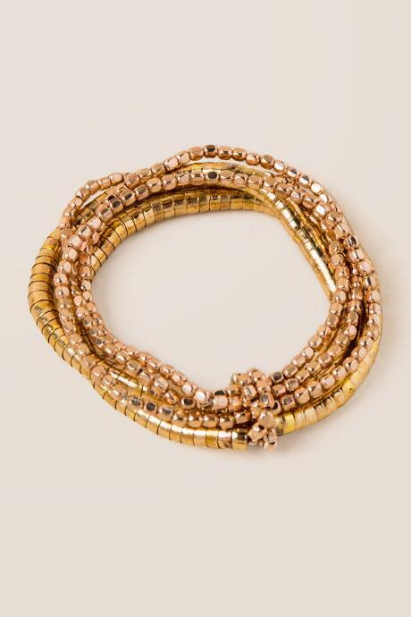 Francesca's Serina Beaded Bracelet Set In Silver - Gold