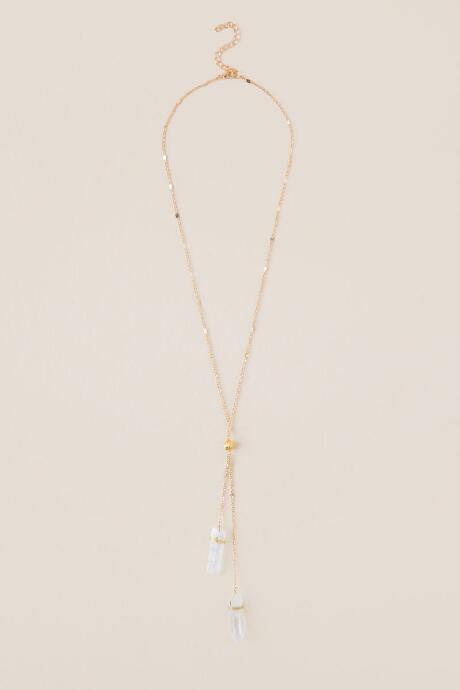 Francesca's Alina Adjustable Quartz Necklace - Clear
