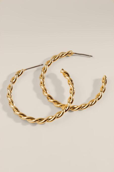 Francesca's Jill Medium Twisted Hoops - Gold