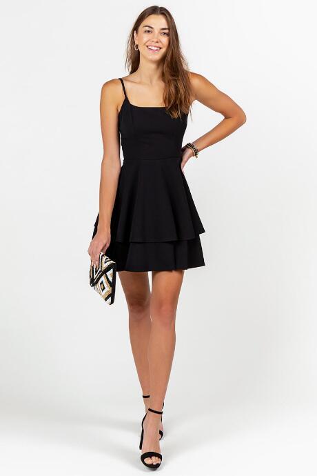 Francesca's Farren Lace Back Cut Out Dress - Black