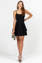 Francesca's Farren Lace Back Cut Out Dress - Black