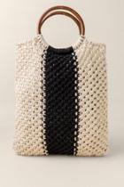 Francesca's Tanya Crochet Tote - Black
