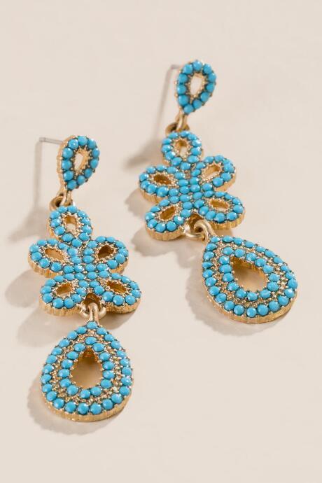 Francesca's Eileen Turquoise Swirl Earrings - Turquoise