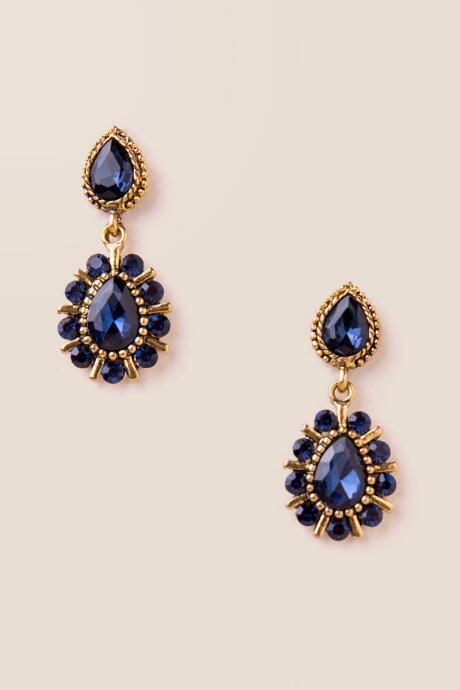 Francesca's Jillian Teardrop Chandelier Earring In Navy - Navy