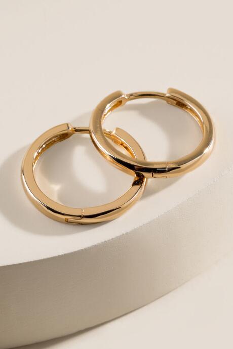 Francesca's Helena Huggie Hoops Earrings - Gold