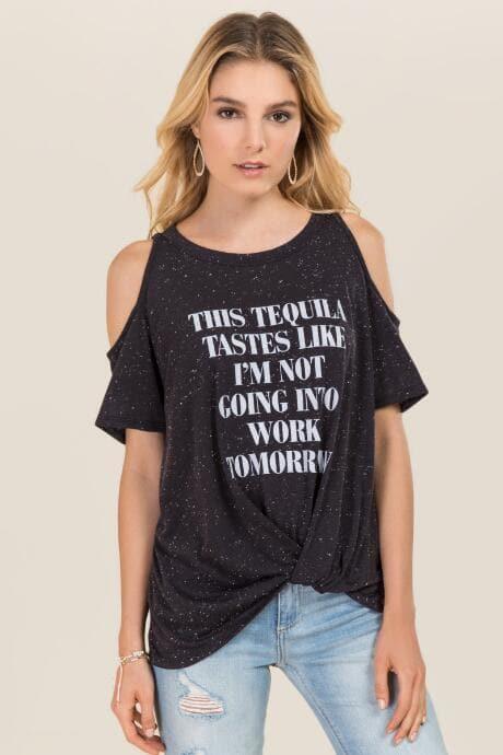 Alya This Tequila Tastes Like Graphic Tee - Black
