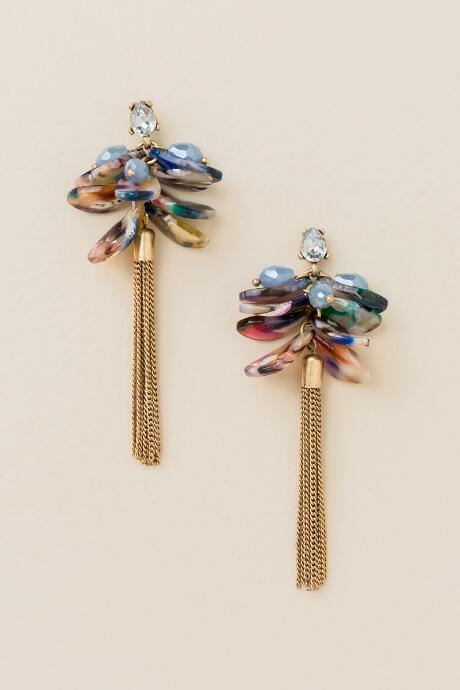 Francesca's Violette Marbled Linear Earring - Multi