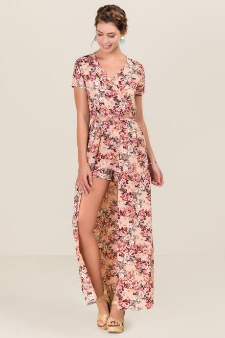 Mi Ami Jagger Floral Maxi Romper - Rose