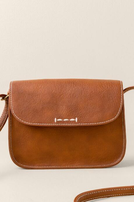 Francesca's Debran Saddle Crossbody - Cognac