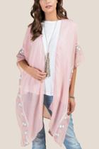 Francescas Jacqueline Embroidered Ruana - Blush