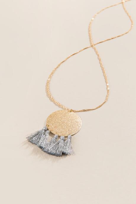 Francesca's Katerina Tassel Pendant Necklace - Mixed Plating