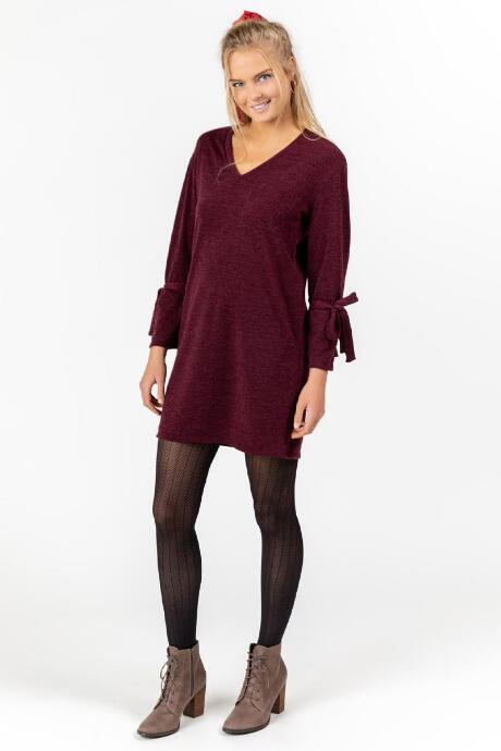 Francesca's Rory Tie Sleeve Dress - Burgundy