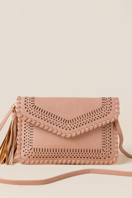 Francesca's Kamryn Whipstitch Envelope Clutch - Rose