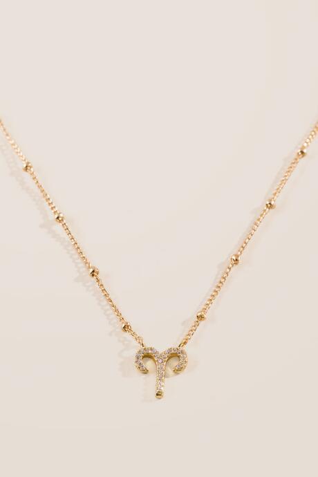 Francesca's Cz Zodiac Aries Pendant Necklace - Gold