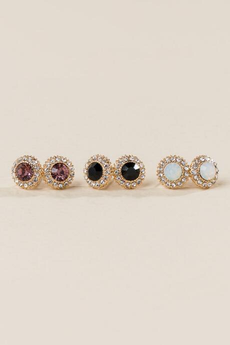 Francesca Inchess Rainey Crystal Stud Set - Multi