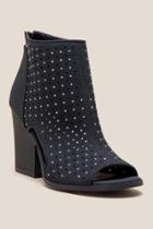 Francesca Inchess Vali Studded Peep Toe Shootie - Black