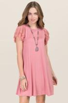 Alya Bridget Swiss Dot Knit Dress - Rose
