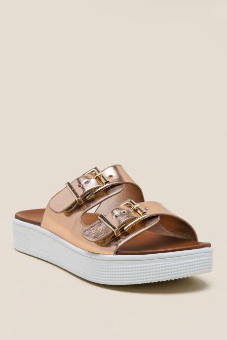 Mia Venessa Platform Slide Sandal - Rose/gold