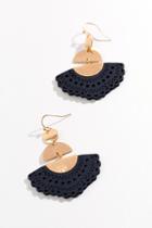 Francesca's Emy Filigree Drop Earrings - Navy