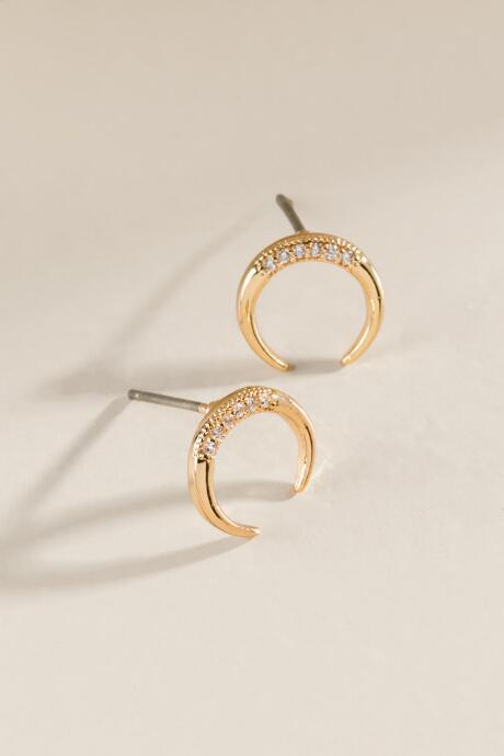 Francesca's Julie Bullhorn Stud Earrings - Gold