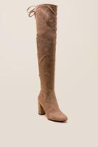 Francesca's Midori Block Over The Knee Boot - Taupe