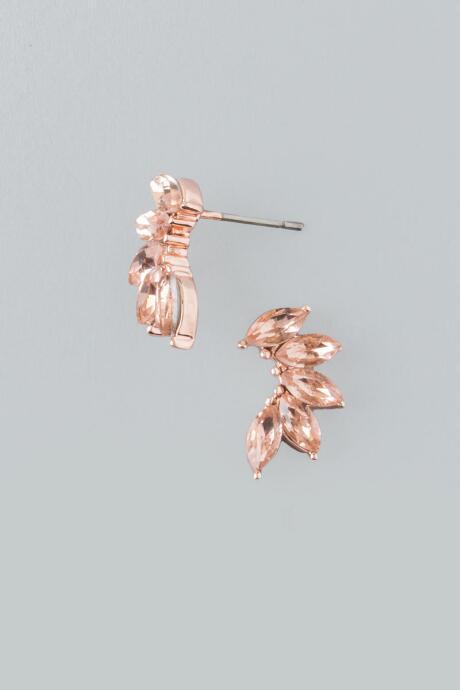 Francesca's Deanna Rose Gold Crystal Crawlers - Blush