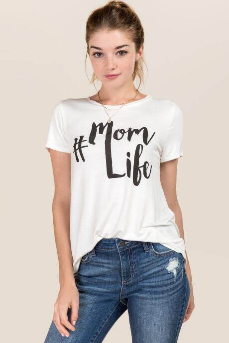 Alya Momlife Graphic Knit Tee - White