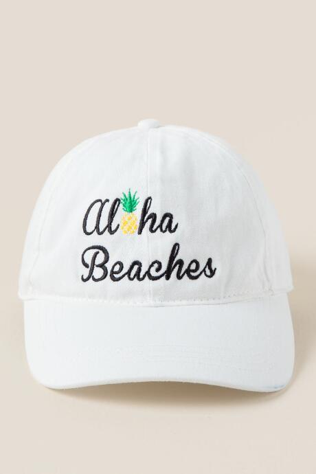 Francescas Aloha Beaches Baseball Cap - White