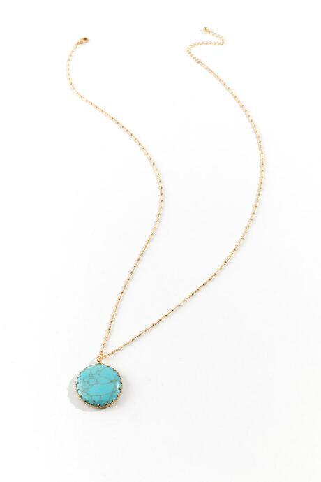 Francesca Inchess Adeline Circle Drop Necklace - Turquoise