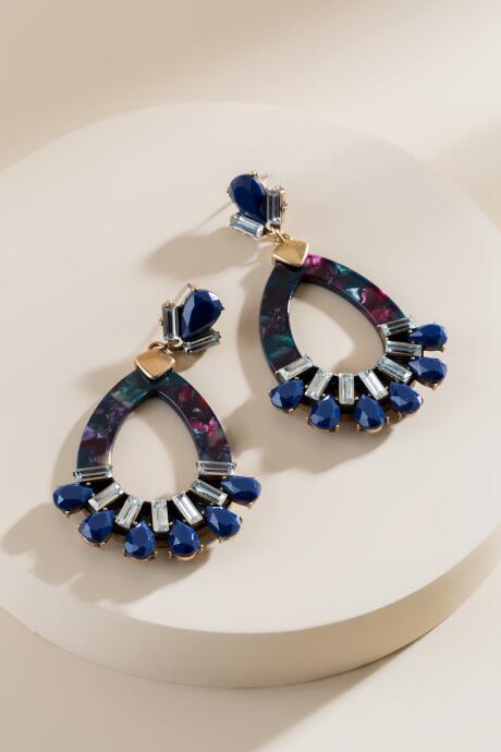 Francesca's Bethany Marbled Resin Statement Earrings - Multi